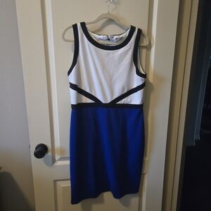 Calvin Klein Blue and White Mini Dress